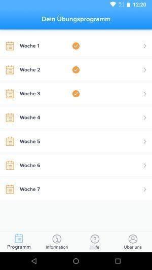 rueckenschmerzen app woche